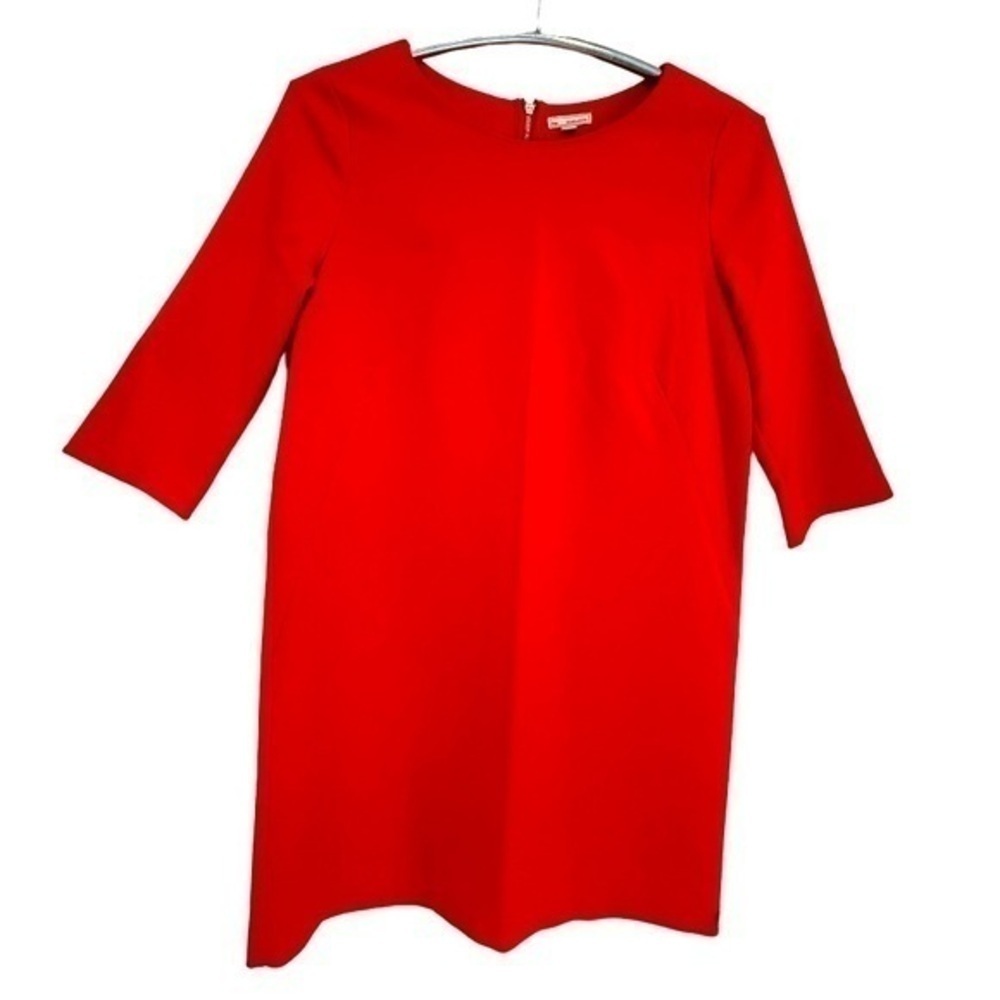 GAP FIRE RED BACK ZIP 3/4 SLEEVE DRESS, WOMENS SIZE 6